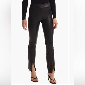 Commando Split Hem Faux Leather Pull-On Pants in Black Size Small